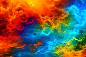 Obraz na płótnie Canvas Fire and water abstract art - AI