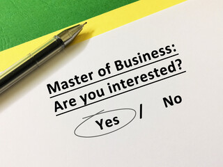 Obraz premium Questionnaire about further education