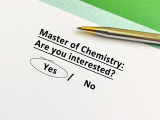 Obraz premium Questionnaire about further education