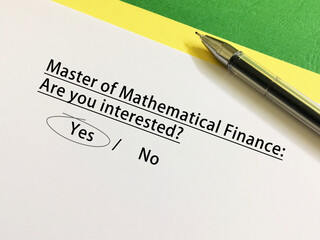 Fototapeta premium Questionnaire about further education
