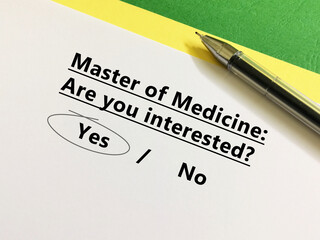 Obraz premium Questionnaire about further education