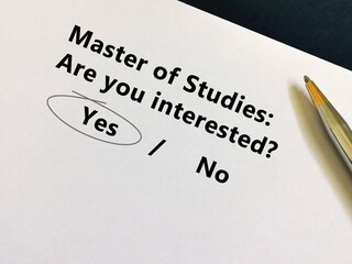 Questionnaire about further education