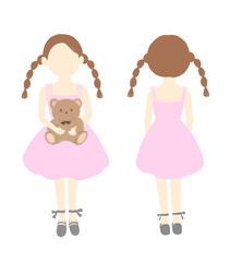 girl wearing a pink dress