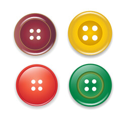 metal jeans rivet, sewing button accessories isolated 3D illustration