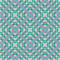 Vector geometric ornament in ethnic style. Seamless pattern with  abstract shapes, repeat tiles. Vintage retro texture.Repeating pattern for decor, fabric,textile and fabric.