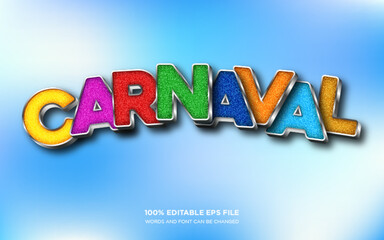 Carnaval 3D editable text style effect	