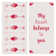 Valentine greeting card with hearts, happy valentine's day