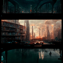 Fototapeta premium The city of future skylines 