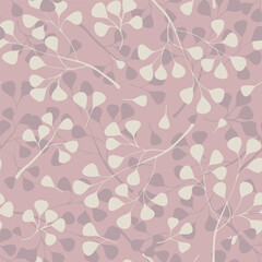 Light pink background in pastel colors with subtle leaves, seamless pattern. Decorative background for wrapping paper, wallpaper, textile, greeting cards and invitations.