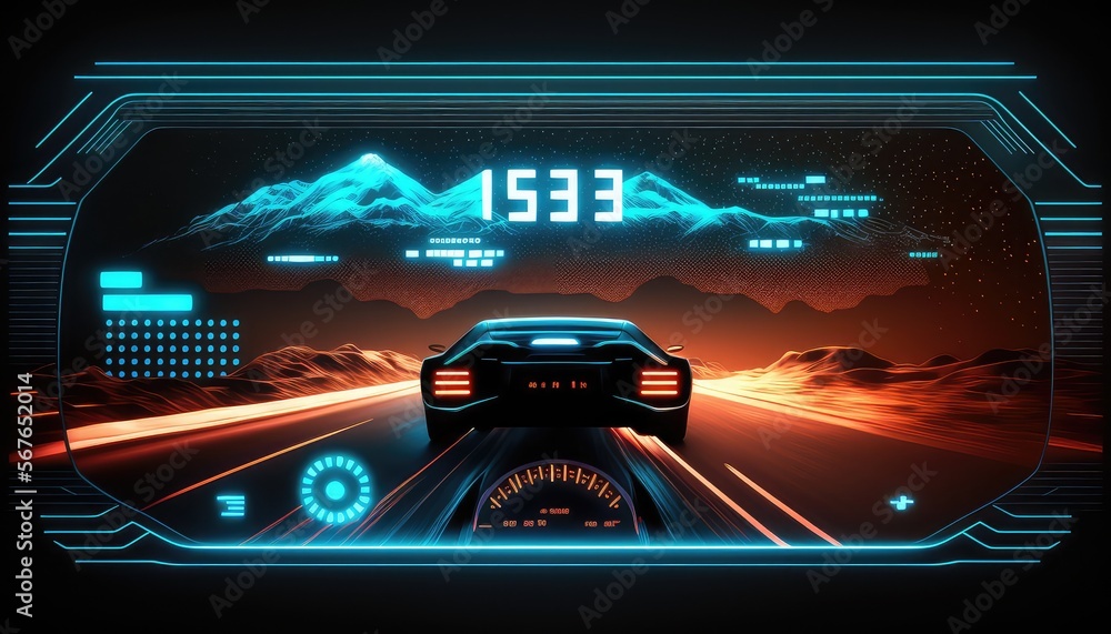 Aufkleber Futuristic user interface. HUD UI. Abstract virtual graphic touch user interface. AI