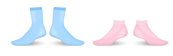 various white socks foot wear mockup isolated
