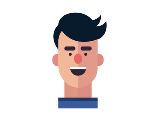 Cartoon style Emoji character. boy profile photo icon, man portraits. User photo. Perfect for coloring book, textiles, icon, web, painting, book, t-shirt print. flat face design character isolated.