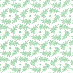 White background with geometric leaves pattern. Decorative seamless pattern for wrapping paper, wallpaper, textile, greeting cards and invitations.