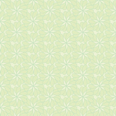 Light green yellow background with with flowers. Decorative seamless pattern for wrapping paper, wallpaper, textile, greeting cards and invitations.