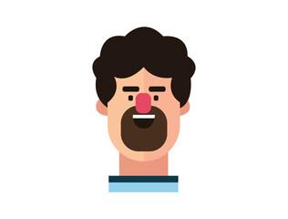 Profile Icon Male Head. Face Flat Design Vector Illustration. Perfect for coloring book, textiles, icon, web, painting, books, t-shirt print.
