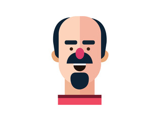 Profile Icon Male Head. Face Flat Design Vector Illustration. Perfect for coloring book, textiles, icon, web, painting, books, t-shirt print.