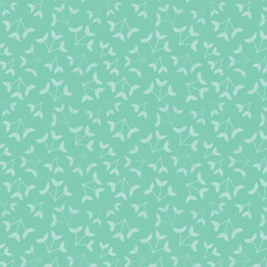 Sea green background with subtle leaves. Decorative seamless pattern for wrapping paper, wallpaper, textile, greeting cards and invitations.