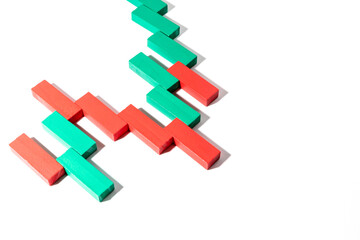 Fototapeta premium Stock market candles on a white background. exchange candles, financial chart, stock market