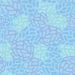 Stained glass style blue background with with abstract elements. Decorative seamless pattern for wrapping paper, wallpaper, textile, greeting cards and invitations.