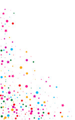 Rainbow Confetti Effect Vector White Background.