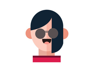 Girl profile photo icon, Women portraits. User photo. Perfect for coloring book, textiles, icon, web, painting, books, t-shirt print. flat face designs characters isolated on white background.