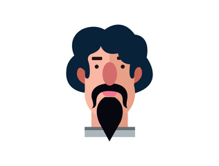 happy handsome man icon. Cartoon style Emoji character. boy profile photo icon, man portraits. User photo. Perfect for coloring book, textiles, icon, web, painting, book, t-shirt print.