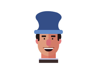 Cartoon style Emoji character. boy profile photo icon, man portraits. User photo. Perfect for coloring book, textiles, icon, web, painting, book, t-shirt print. flat face design character isolated.