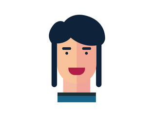 Girl profile photo icon, Women portraits. User photo. Perfect for coloring book, textiles, icon, web, painting, books, t-shirt print. flat face designs characters isolated on white background