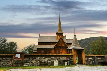 Naklejka premium Lom Stave Church, Norway