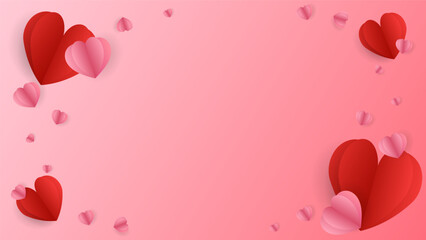 Heart frame on pink background ,for February 14, Vector illustration EPS 10