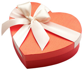 Red heart shape gift box