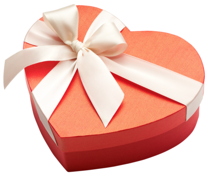 Red heart shape gift box