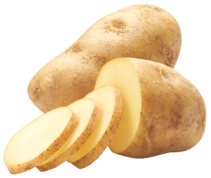 Whole and cut potatoes