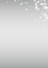 White Snow Vector Silver Background. New Snowfall