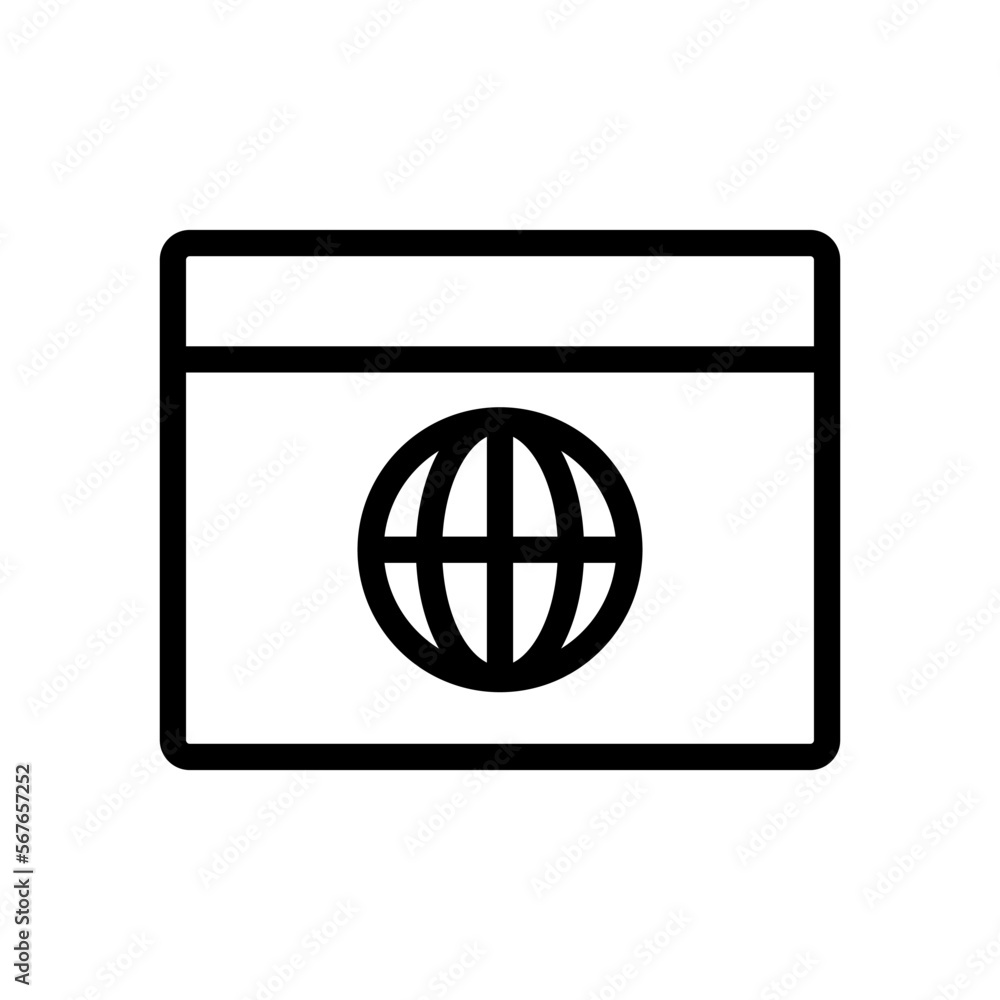 Poster simple browser and window icon. vector.