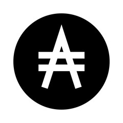 Argentine peso silhouette icon. Argentine austral. Vector.