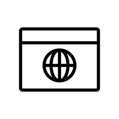 Simple browser and window icon. Vector.