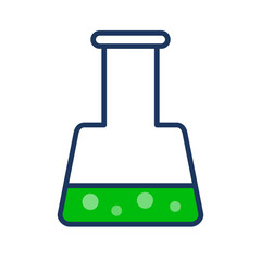 Chemistry experiment flask icon. Vector.