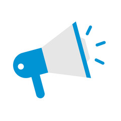 Flat design pop megaphone icon. Calling and cheering. Vector.