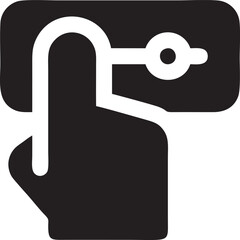 Hand icon symbol in black vector image , illustration of the human finger