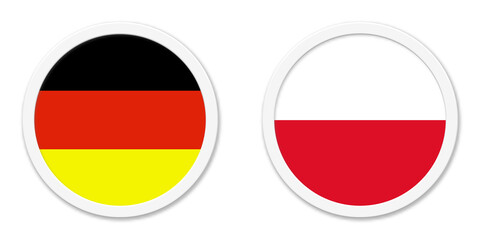 Deutschland und Polen - Zwei runde Buttons - obrazy, fototapety, plakaty