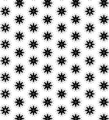 black and white seamless pattern with flowers