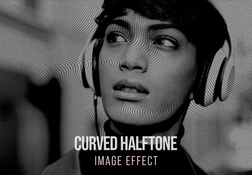 Curved Halftone Image Effect