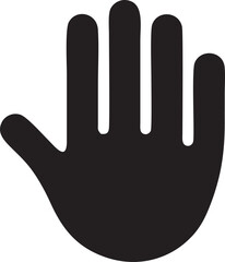 Hand icon symbol in black vector image , illustration of the human finger