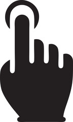 Hand icon symbol in black vector image , illustration of the human finger