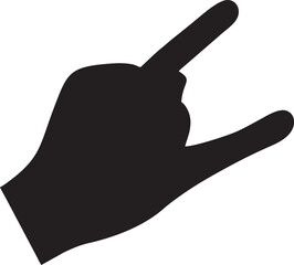 Hand icon symbol in black vector image , illustration of the human finger