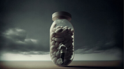 Abstract illustration of drug addiction. concept