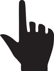 Hand icon symbol in black vector image , illustration of the human finger