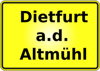 Stadteingangsschild Deutschland Stadt Dietfurt a.d. Altmühl