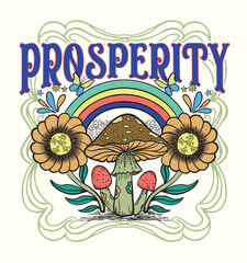 Prosperity.magic mushrooms in the forest.